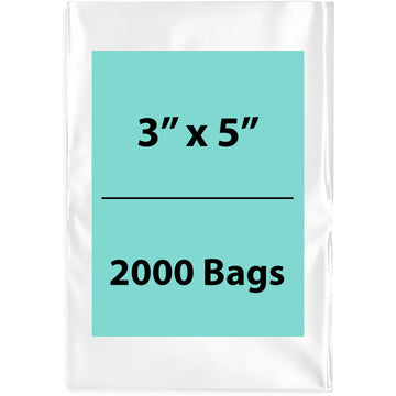 Clear Poly Bags 4 Mil size: 3 inch (width) X 5 inch (Height) Pack of 2000 Bags